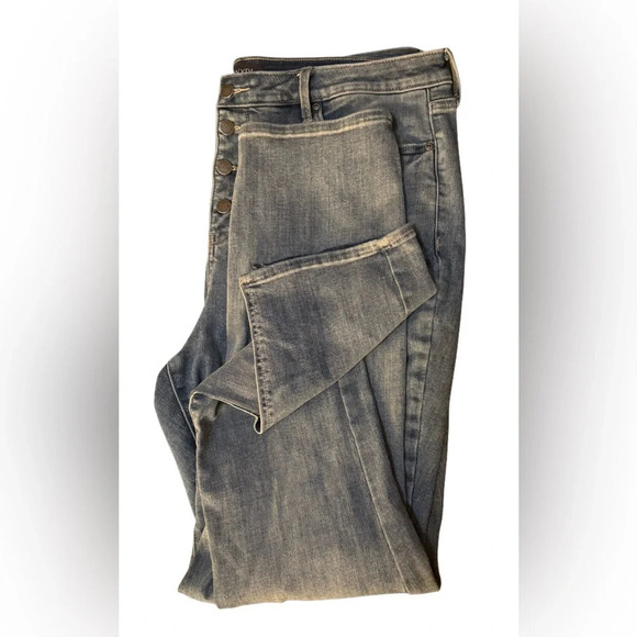 NYDJ Button Fly Alana Split Hem Jeans Size 16 - Picture 6 of 9